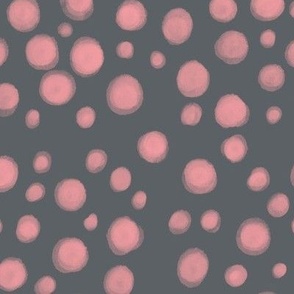 Polka Dots, Pink Grey, Cheetah Spots Animal Print Modern Watercolor