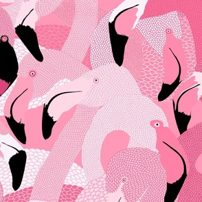 Flamingoes in Pink - EXTRA LARGE