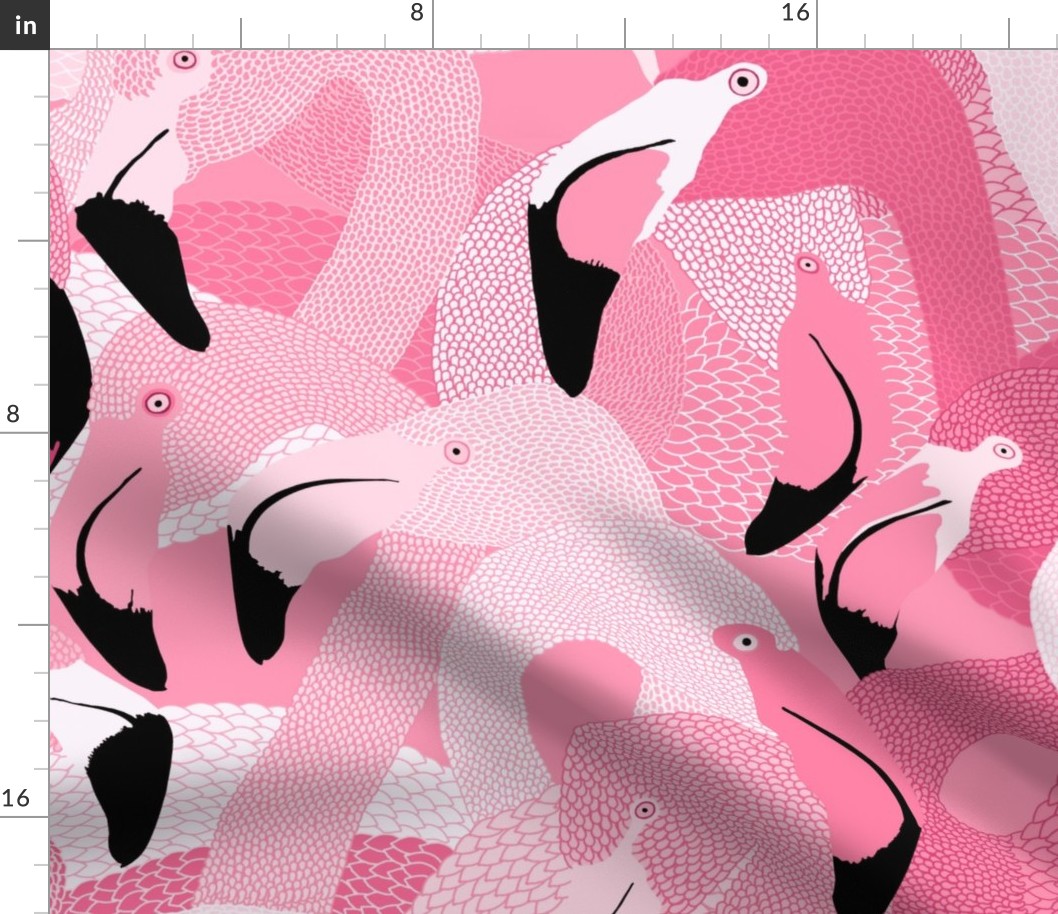 Flamingoes in Pink - EXTRA LARGE