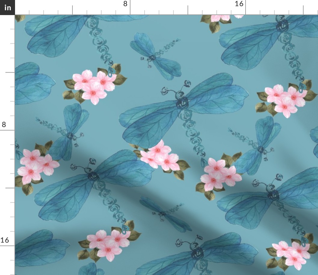 Dragonflies and Cherry Blossoms (Maxi-Print)