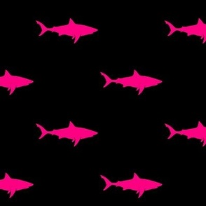 sharks (pink on black) - C22