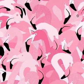 Flamingoes in Pink - LARGE