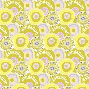 Bright Yellow, White and Pink Abstract Floral