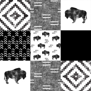 Buffalo - Black, Grey, White - boho style  C22