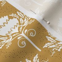 Luxe Maxima- Folk Protea Nouveau- White Gold- Small Scale