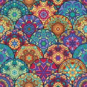 Ornamental Kaleidoscope Multi Coloured  