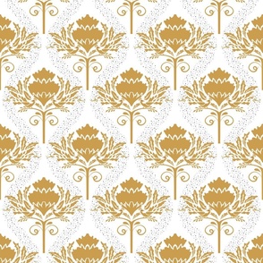 Luxe Maxima- Folk Protea Nouveau- Gold White- Regular Scale