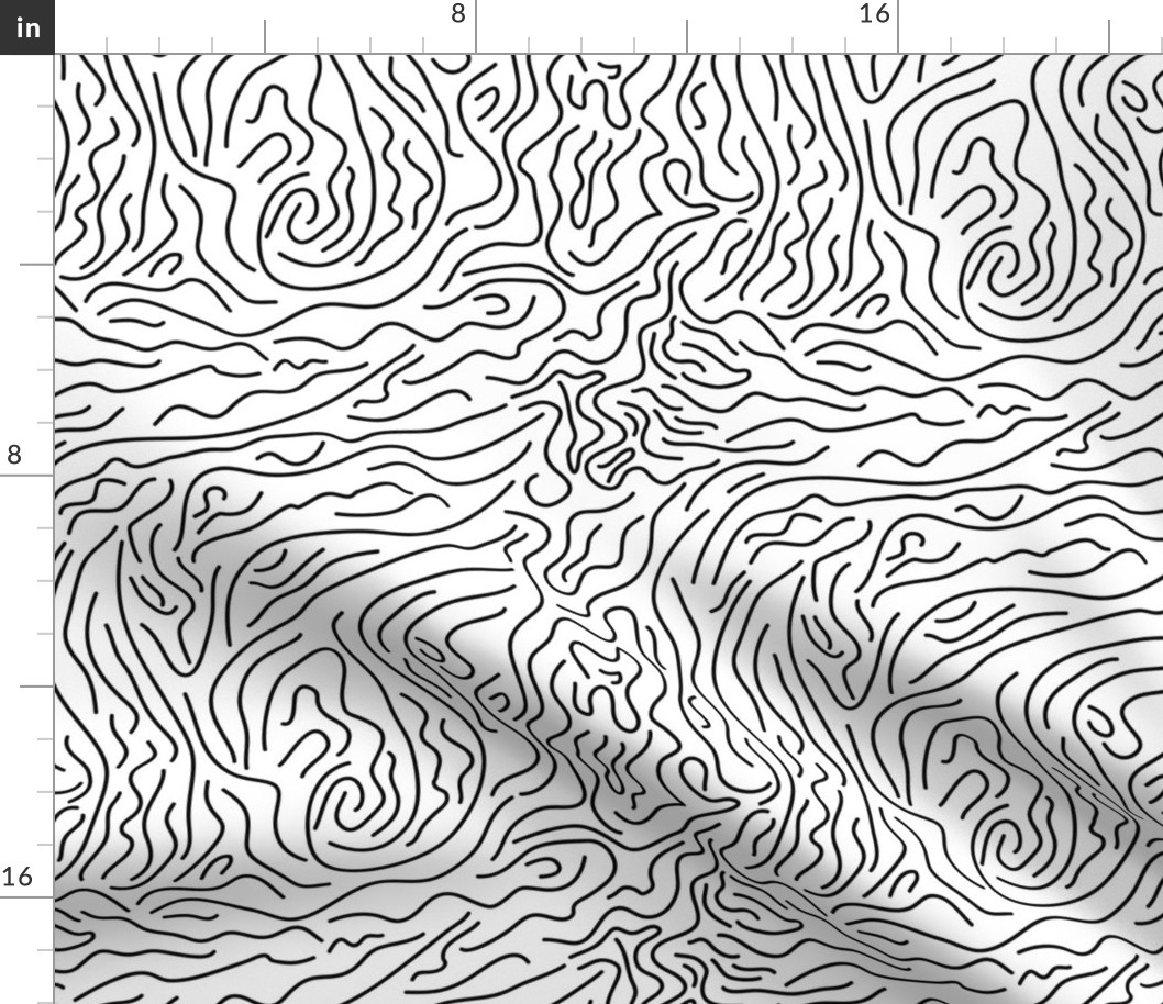 Random Hand Drawn Abstract Lines Black and White