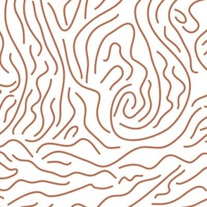 Terracotta Random Hand Drawn Abstract Lines