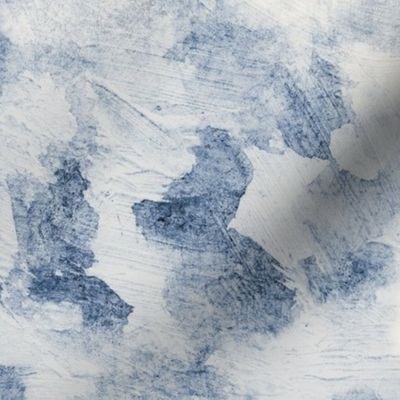 Watercolor Blue and White Clouds Fabric Sky,  Cool Blue White