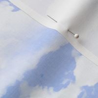 Watercolor Blue and White Clouds Fabric Sky,  Light Blue Lavender White