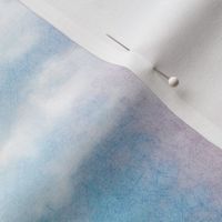 Watercolor Blue and White Clouds Fabric Sky,  Blue Purple Pink White