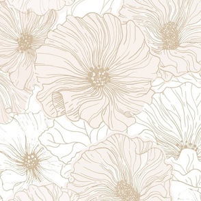 Line art Monochrome flowers big