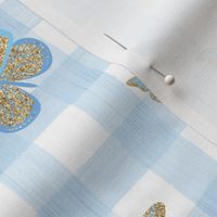 butterfly blue gingham check