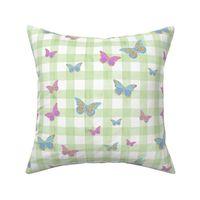 butterfly green gingham check
