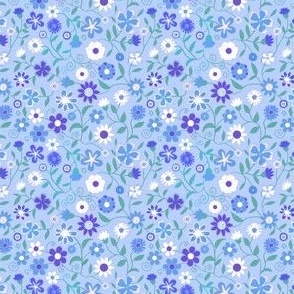 Ditsy blue wildflowers 