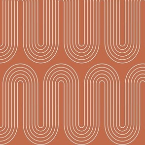 Terracotta Geometric Continuous Lines