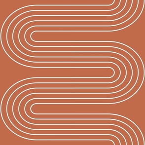JUMBO Terracotta Geometric Continuous Lines horizontal