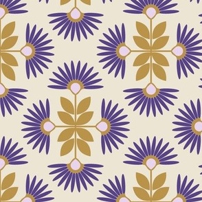 1791 medium - Daisies To The Max - Grape and Gold
