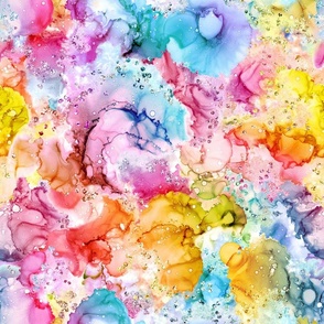 18x18 Rainbow glitter abstract