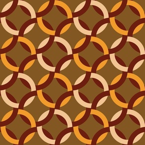 Knots in Red and Orange on Brown