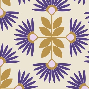 1791 jumbo - Daisies To The Max - Grape and Gold