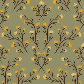 Wildflowers - Sage Green / Yellow