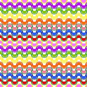 Colorful Jelly Fruit Candy Slices in a Wiggle Stripe Pattern