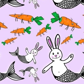 Sea bunny and carrot shrimp on pink