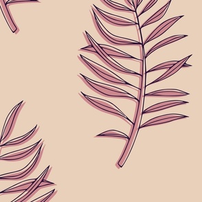 Palm Fronds Pink Large