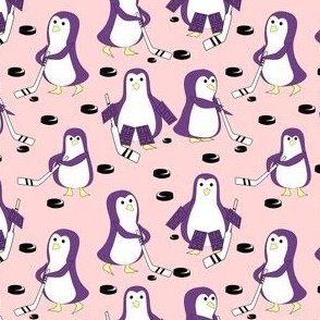 penguin hockey pink purple