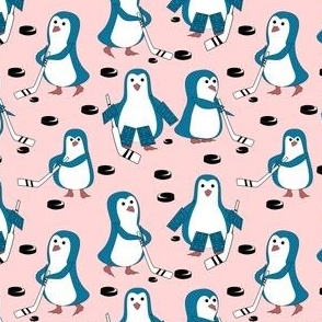 penguin hockey pink blue