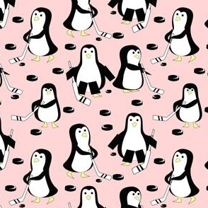 penguin hockey pink black
