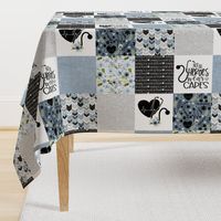 Nurse//Blue - Wholecloth Cheater Quilt - Rotated