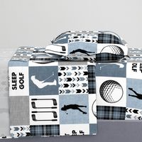 Eat Sleep Golf//Womens//Blues - Wholecloth Cheater Quilt 