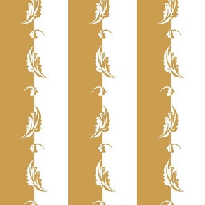 Luxe Maxima- Folk Leaf Stripes- Gold White- Regular Scale