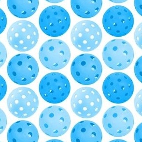 Pickleball Balls - Blue Pickleball Balls on White