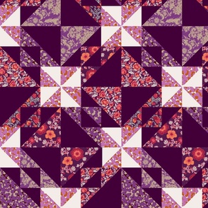 patchwork quilt boho chic purple quilt