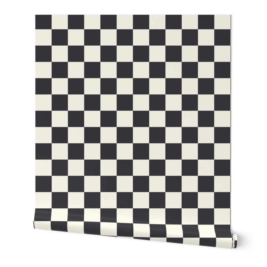 Old School Checkerboard Charcoal Black