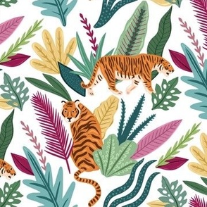 Tigers in the Jungle White