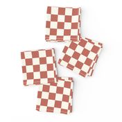 Old School Checkerboard Rusty Red