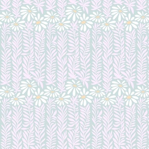 Wild Daisy Weeds - 3 Small - Pink, Teal, White