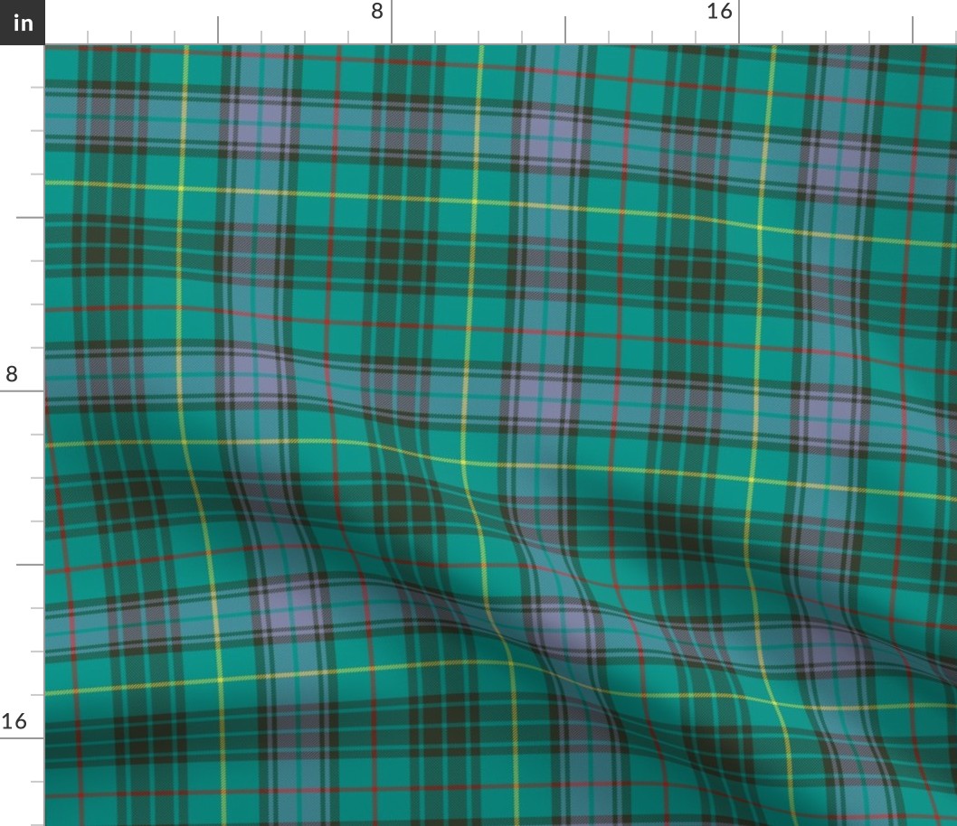 Stewart hunting tartan, 6" alternate #2, faded light purple and teal