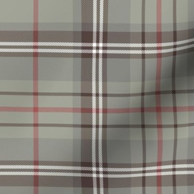 Glen Moy tartan, double red stripe, 10" faded