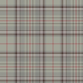 Glen Moy tartan, double red stripe, 10" faded