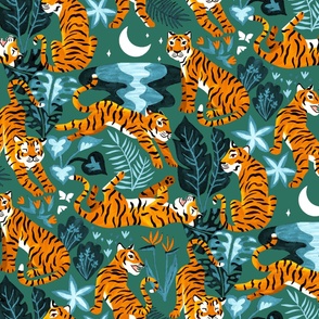 Year of the Water Tiger - Orange & Turquoise - Large Scale 