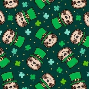Leprechaun Sloths - St Patrick's Day Sloth - dark green - LAD22