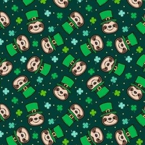 (small scale ) Leprechaun Sloths - St Patrick's Day Sloth - dark green - LAD22