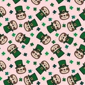 (small scale) Leprechaun Sloths - St Patrick's Day Sloth - pink - LAD22