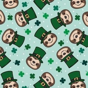 Leprechaun Sloths - St Patrick's Day Sloth - mint - LAD22